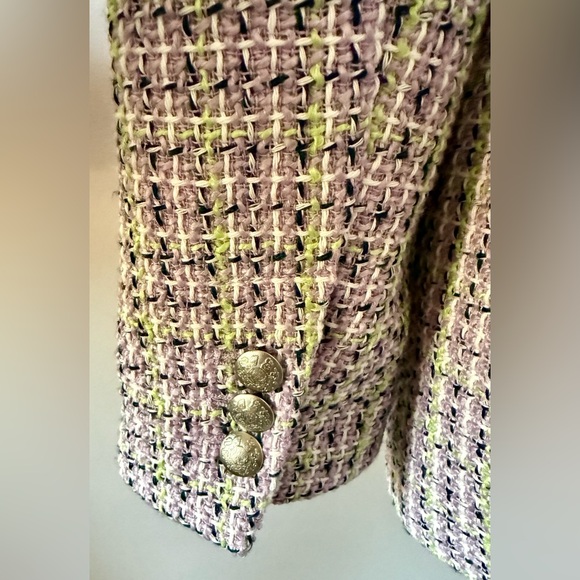NWT Loft Women's Tweed Jacket - Purple and Green - Picture 3 of 5